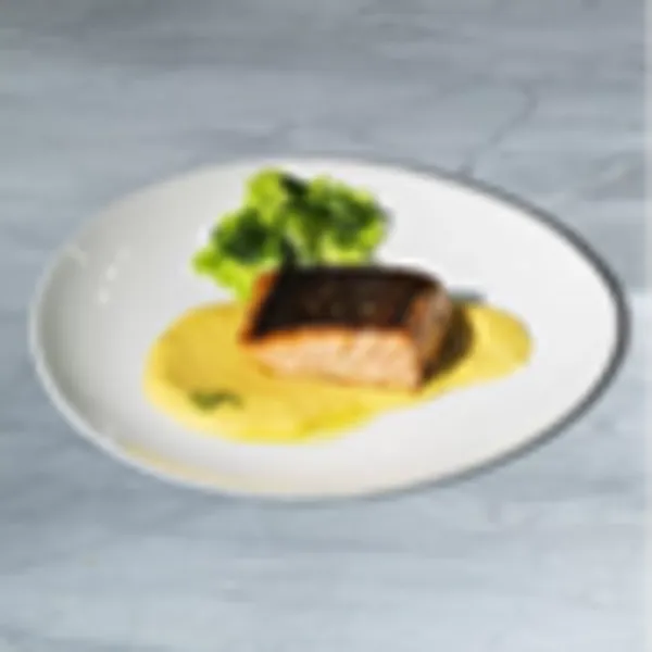 Salmon With Cream And Salad