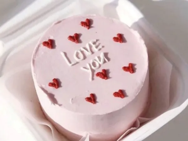 Bento Cake Pink Love You Chocolate Nutella